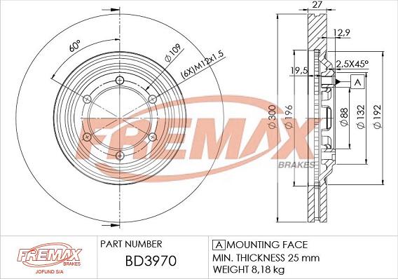 FREMAX BD-3970 - Disque de frein cwaw.fr