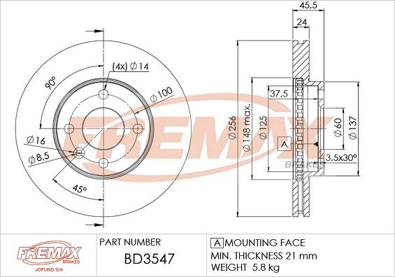 FREMAX BD-3547 - Disque de frein cwaw.fr