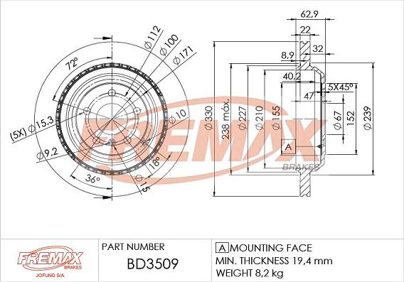 FREMAX BD-3509 - Disque de frein cwaw.fr