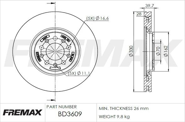 FREMAX BD-3609 - Disque de frein cwaw.fr