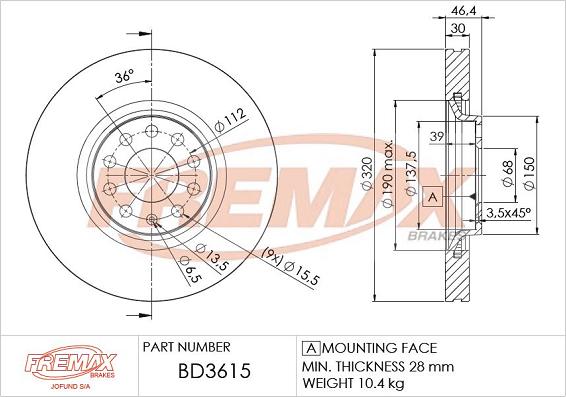 FREMAX BD-3615 - Disque de frein cwaw.fr