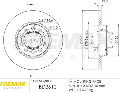 FREMAX BD-3610 - Disque de frein cwaw.fr