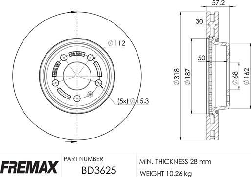 FREMAX BD-3625 - Disque de frein cwaw.fr