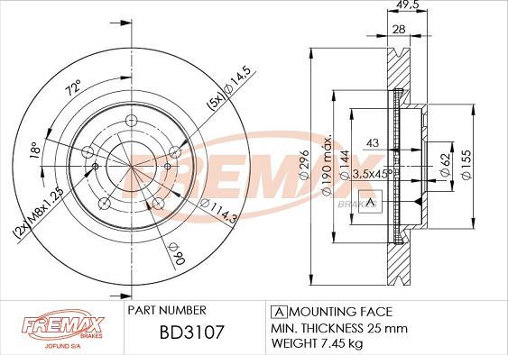 FREMAX BD-3107 - Disque de frein cwaw.fr