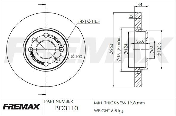 FREMAX BD-3110 - Disque de frein cwaw.fr