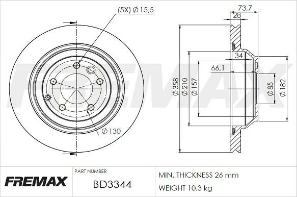 FREMAX BD-3344 - Disque de frein cwaw.fr