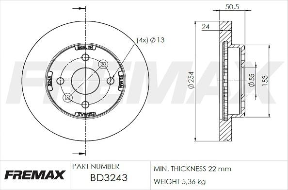 FREMAX BD-3243 - Disque de frein cwaw.fr