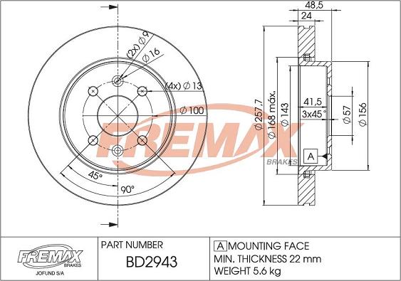 FREMAX BD-2943 - Disque de frein cwaw.fr