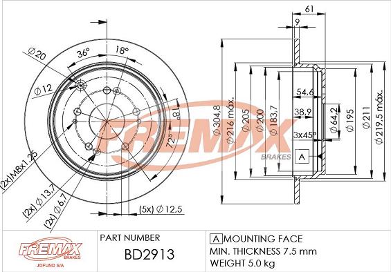 FREMAX BD-2913 - Disque de frein cwaw.fr