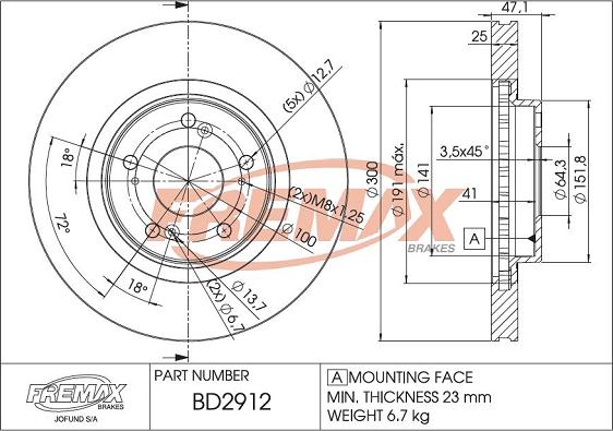 FREMAX BD-2912 - Disque de frein cwaw.fr