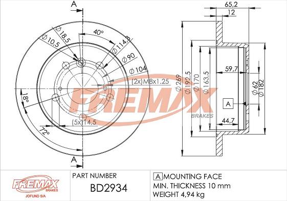 FREMAX BD-2934 - Disque de frein cwaw.fr