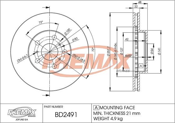 FREMAX BD-2491 - Disque de frein cwaw.fr