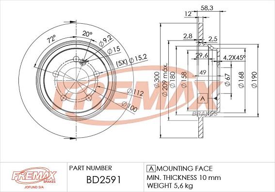 FREMAX BD-2591 - Disque de frein cwaw.fr