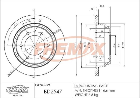 FREMAX BD-2547 - Disque de frein cwaw.fr