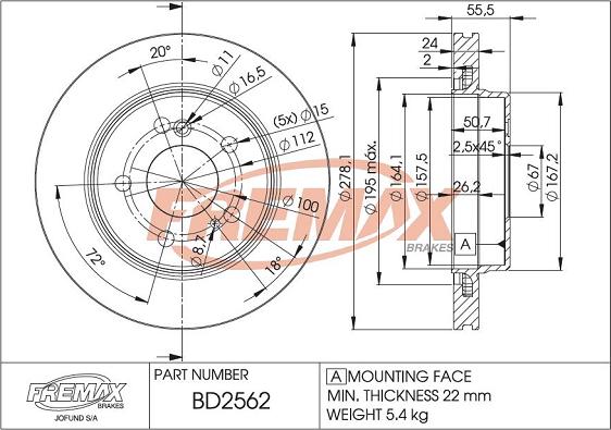 FREMAX BD-2562 - Disque de frein cwaw.fr