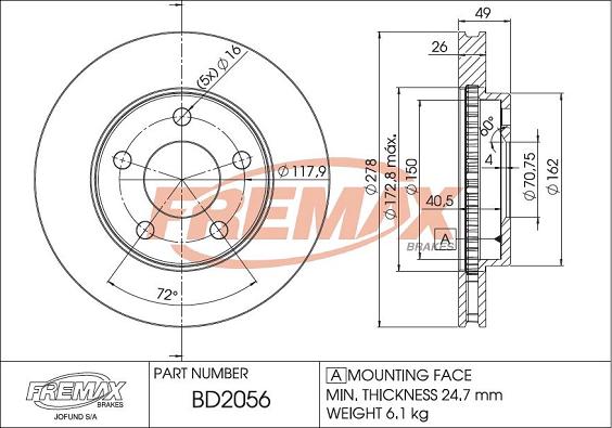 FREMAX BD-2056 - Disque de frein cwaw.fr