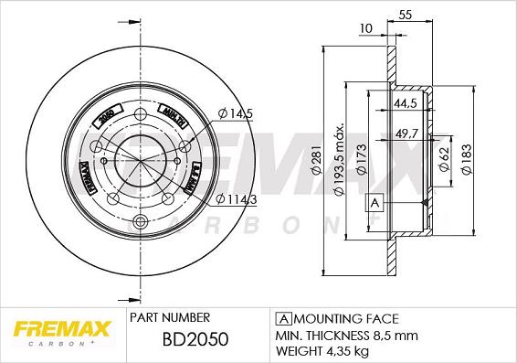 FREMAX BD-2050 - Disque de frein cwaw.fr