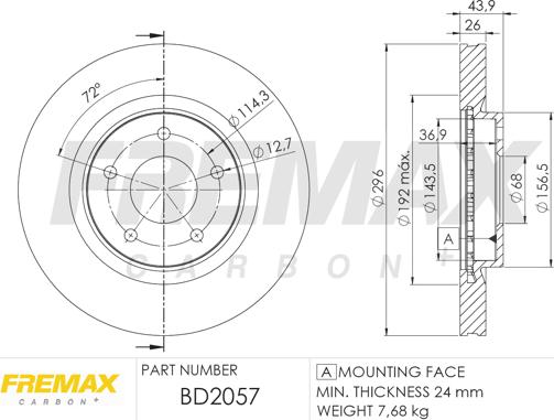 FREMAX BD-2057 - Disque de frein cwaw.fr