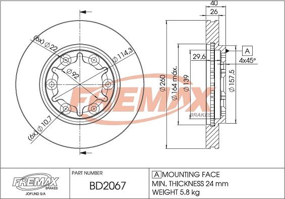 FREMAX BD-2067 - Disque de frein cwaw.fr