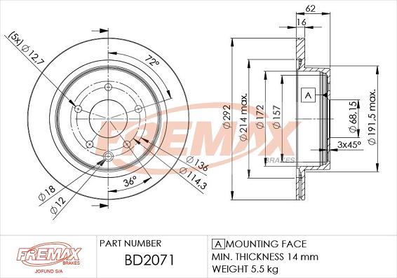 FREMAX BD-2071 - Disque de frein cwaw.fr