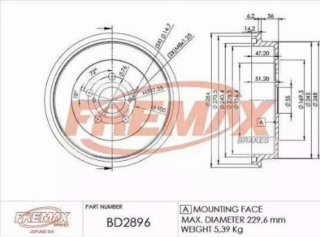 FREMAX BD-2896 - Tambour de frein cwaw.fr