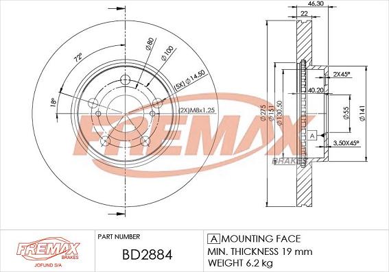 FREMAX BD-2884 - Disque de frein cwaw.fr