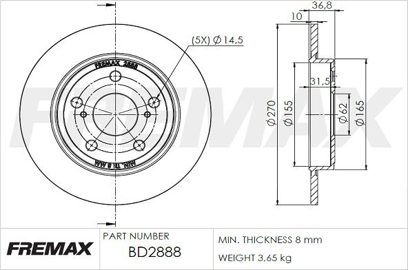 FREMAX BD-2888 - Disque de frein cwaw.fr