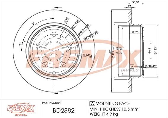 FREMAX BD-2882 - Disque de frein cwaw.fr