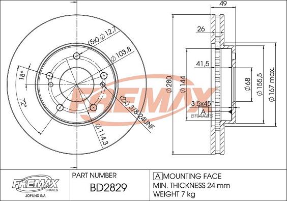 FREMAX BD-2829 - Disque de frein cwaw.fr