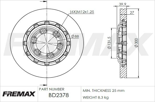 FREMAX BD-2378 - Disque de frein cwaw.fr