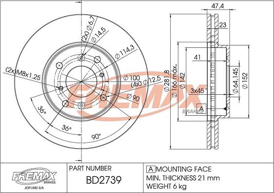 FREMAX BD-2739 - Disque de frein cwaw.fr