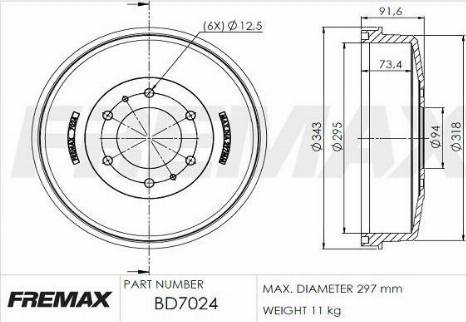 FREMAX BD-7024 - Tambour de frein cwaw.fr