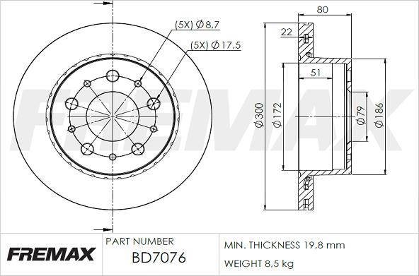 FREMAX BD-7076 - Disque de frein cwaw.fr