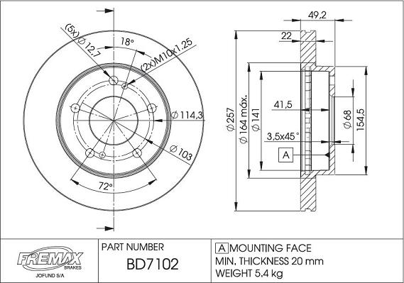 FREMAX BD-7102 - Disque de frein cwaw.fr