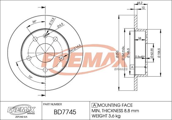 FREMAX BD-7745 - Disque de frein cwaw.fr