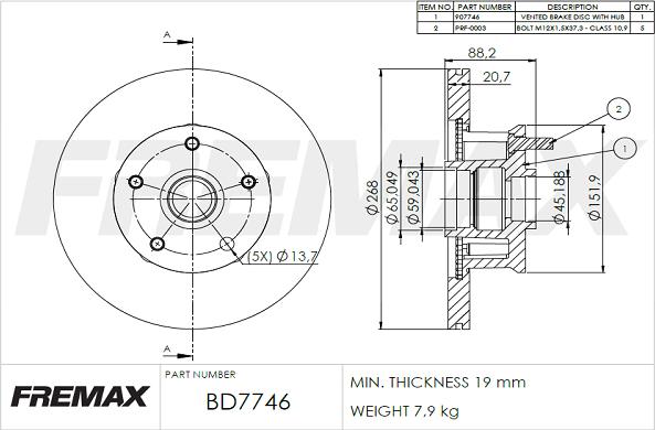 FREMAX BD-7746 - Disque de frein cwaw.fr