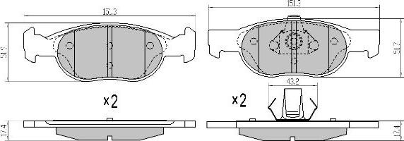 FREMAX FBP-0968 - Kit de plaquettes de frein, frein à disque cwaw.fr