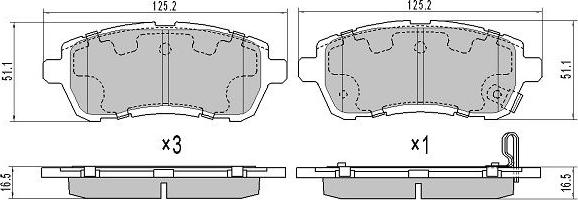 FREMAX FBP-1645 - Kit de plaquettes de frein, frein à disque cwaw.fr