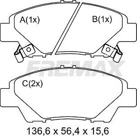 FREMAX FBP-2508 - Kit de plaquettes de frein, frein à disque cwaw.fr