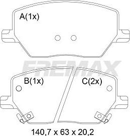 FREMAX FBP-2514 - Kit de plaquettes de frein, frein à disque cwaw.fr