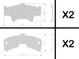 Frenkit 940060 - Transparent anti-bruit, plaquette de frein (panneau dorsal) cwaw.fr