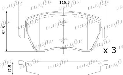 Frigair PD07.502 - Kit de plaquettes de frein, frein à disque cwaw.fr