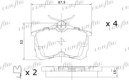 Frigair PD19.509 - Kit de plaquettes de frein, frein à disque cwaw.fr