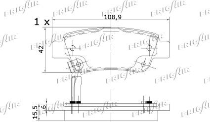 Frigair PD19.508 - Kit de plaquettes de frein, frein à disque cwaw.fr