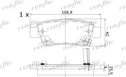 Frigair PD19.508 - Kit de plaquettes de frein, frein à disque cwaw.fr