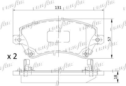 Frigair PD15.502 - Kit de plaquettes de frein, frein à disque cwaw.fr