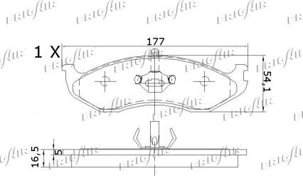 Frigair PD18.509 - Kit de plaquettes de frein, frein à disque cwaw.fr