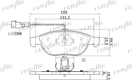 Frigair PD13.503 - Kit de plaquettes de frein, frein à disque cwaw.fr