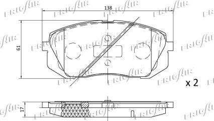 Frigair PD33.501 - Kit de plaquettes de frein, frein à disque cwaw.fr