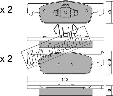 Fri.Tech. 991.0 - Kit de plaquettes de frein, frein à disque cwaw.fr